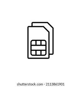 Sim card icon. dual sim card sign and symbol