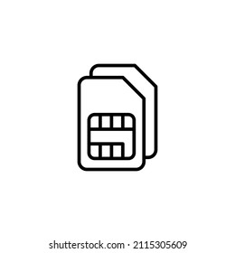 Sim card icon. dual sim card sign and symbol