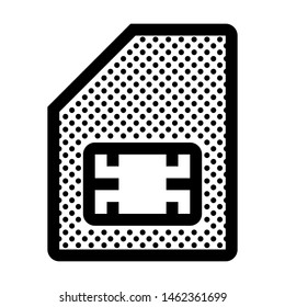 Sim Card. Icon Filled with Dots.