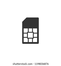SIM card icon flat. Icon Flat