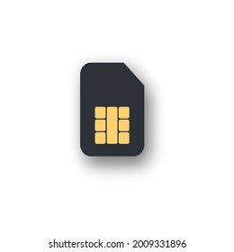 SIM card icon in flat design. Vector Illustration