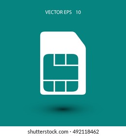 sim card icon, flat design best vector icon