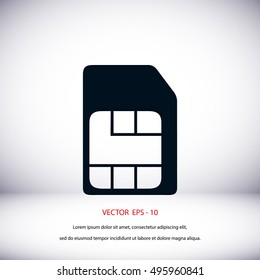 sim card icon, flat design best vector icon