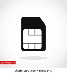 sim card icon, flat design best vector icon
