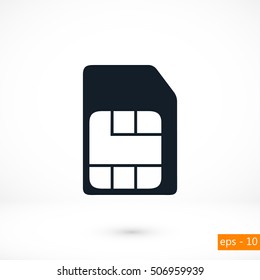 sim card icon, flat design best vector icon