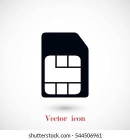 sim card icon, flat design best vector icon