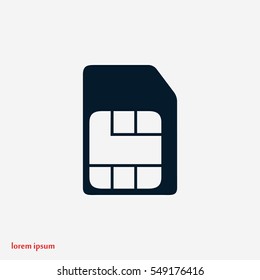 sim card icon, flat design best vector icon