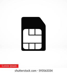 sim card icon, flat design best vector icon