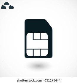 sim card icon, flat design best vector icon
