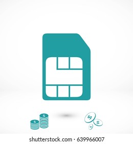 sim card icon, flat design best vector icon