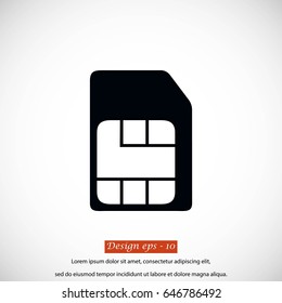 sim card icon, flat design best vector icon