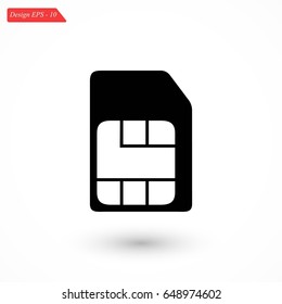 sim card icon, flat design best vector icon