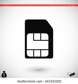 sim card icon, flat design best vector icon