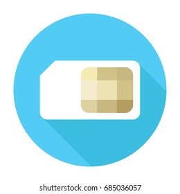 Sim card icon in flat design