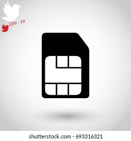 sim card icon, flat design best vector icon