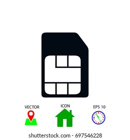 sim card icon, flat design best vector icon