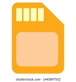 sim card icon. flat illustration of sim card vector icon for web