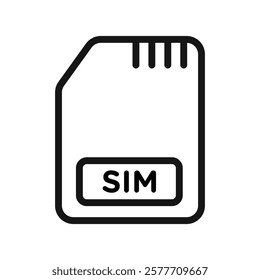 Sim card icon Flat simple outline