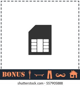 SIM card icon flat. Simple vector symbol and bonus icon