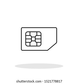 SIM Card Icon In Flat Style. Outline SIM Card Symbol For Your Web Site Design, Logo, App, UI Vector EPS 10.