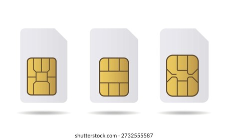 SIM card icon. SIM icons set. Sim card vector illustration