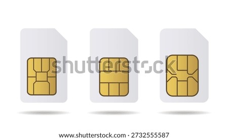 SIM card icon. SIM icons set. Sim card vector illustration
