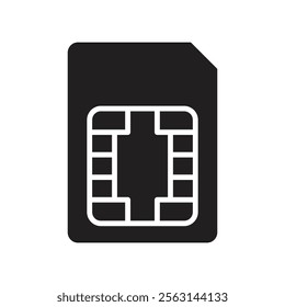 Sim card icon Isolated flat vector in outline