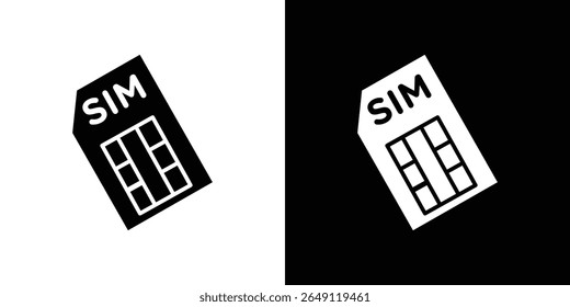 Sim card icon Isolated flat vector in outline
