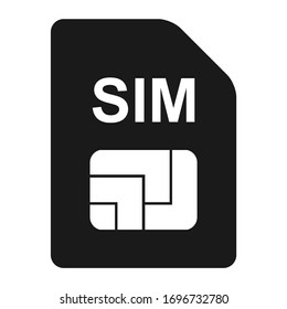 Icono de tarjeta SIM aislado en fondo blanco. Ranura móvil para tarjetas SIM . Diseño inteligente