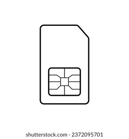 Sim card icon isolated on white background.