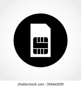 Sim Card Icon Isolated on White Background