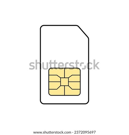 Sim card icon isolated on white background.