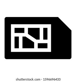 sim card icon isolated sign symbol vector illustration - high quality black style vector icons
