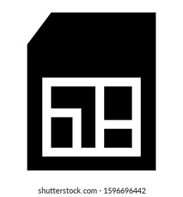 sim card icon isolated sign symbol vector illustration - high quality black style vector icons
