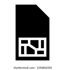 sim card icon isolated sign symbol vector illustration - high quality black style vector icons
