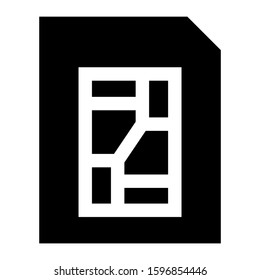 sim card icon isolated sign symbol vector illustration - high quality black style vector icons
