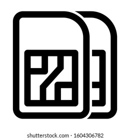 sim card icon isolated sign symbol vector illustration - Collection of high quality black style vector icons
