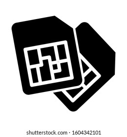 sim card icon isolated sign symbol vector illustration - Collection of high quality black style vector icons

