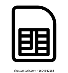 sim card icon isolated sign symbol vector illustration - Collection of high quality black style vector icons
