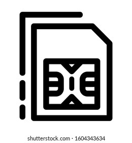 sim card icon isolated sign symbol vector illustration - Collection of high quality black style vector icons
