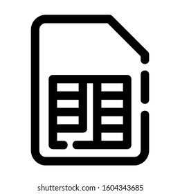 sim card icon isolated sign symbol vector illustration - Collection of high quality black style vector icons
