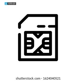 sim card icon isolated sign symbol vector illustration - high quality black style vector icons
