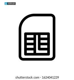 sim card icon isolated sign symbol vector illustration - high quality black style vector icons

