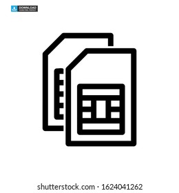 sim card icon isolated sign symbol vector illustration - high quality black style vector icons
