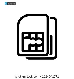 sim card icon isolated sign symbol vector illustration - high quality black style vector icons
