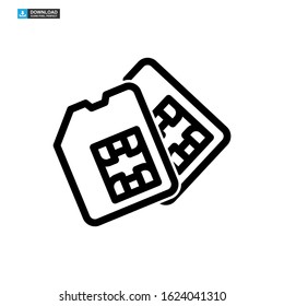 sim card icon isolated sign symbol vector illustration - high quality black style vector icons
