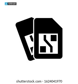 sim card icon isolated sign symbol vector illustration - high quality black style vector icons
