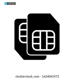 sim card icon isolated sign symbol vector illustration - high quality black style vector icons
