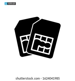 sim card icon isolated sign symbol vector illustration - high quality black style vector icons
