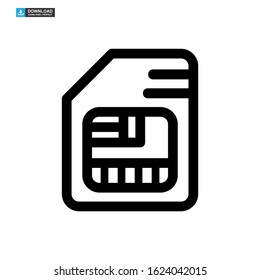 sim card icon isolated sign symbol vector illustration - high quality black style vector icons
